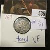 Image 1 : 1918 Mercury Dime - toned VF