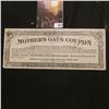 Image 1 : 1911 "1/2c In Cash This is a Mother's Oats Coupon…3/4c Value in Mother's Cereals, Etc At Your Dealer
