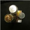 Image 2 : 1958 P Original BU Roll of U.S. Wheat Cents in a plastic tube & a roll of various date Jefferson Nic