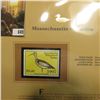 Image 2 : 1997 Massachusetts $5 Waterfowl Stamp, Curfew, Mint, unused, in original holder with literature.