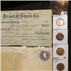 Image 3 : 1938 Envelope & letter "F.E. Hunt Tax Agent…Miami, Florida"; 1921 Check "Twiggs County Bank…Jefferso