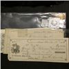 Image 1 : (11) 1886 Sight Drafts and checks from Alabama; & 1874 Indian Head Cent, Good.