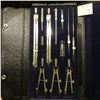Image 2 : "Charvoz Set1-Field" Stainless Steel Calipers, Compass & Drafting Set in original leather bound case