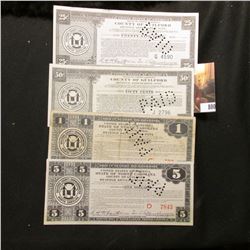 July 29, 1933-Jan.15, 1934 25c, 50c, $1, & $5 Depression Scrip "United States of America State of No
