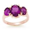 Image 1 : 6.15 CTW Amethyst Ring 10K Rose Gold - REF-31F5M - 13692