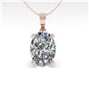 Image 1 : 0.50 CTW VS/SI Oval Diamond Designer Necklace 14K White Gold - REF-81M3F - 38407