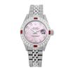 Image 2 : Rolex Men's Stainless Steel, QuickSet, Diam Dial & Diam/Ruby Bezel - REF-474R5Z