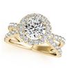 Image 2 : 2.01 CTW Certified VS/SI Diamond Solitaire Halo Ring 18K Yellow Gold - REF-424F8M - 26771