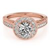 Image 1 : 1.07 CTW Certified VS/SI Diamond Solitaire Halo Ring 18K Rose Gold - REF-216M2F - 26522