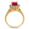 Image 2 : 2.75 CTW Ruby & Diamond Ring 18K Yellow Gold - REF-69R3K - 12328