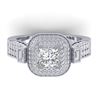 2.85 CTW Princess VS/SI Diamond Art Deco Micro Halo Ring 14K White Gold - REF-555R5K - 30444
