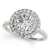 1 CTW Certified VS/SI Diamond Solitaire Halo Ring 18K White Gold - REF-144W5H - 26215