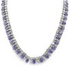 34 CTW Tanzanite & Diamond Necklace 14K White Gold - REF-763H6W - 14294