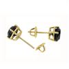 Image 2 : 1.0 CTW Vs Certified Black Diamond Solitaire Stud Earrings 14K Yellow Gold - REF-31M3F - 14190