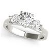 Image 2 : 1.67 CTW Certified VS/SI Diamond 3 Stone 2Pc Wedding Set 14K White Gold - REF-255M6F - 32030