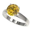 Image 1 : 2.50 CTW Certified Intense Yellow SI Diamond Solitaire Ring 10K White Gold - REF-701M8F - 33047