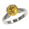 Image 2 : 2.50 CTW Certified Intense Yellow SI Diamond Solitaire Ring 10K White Gold - REF-701M8F - 33047