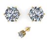 Image 2 : 1.05 CTW VS/SI Diamond Stud Solitaire Earrings 18K Yellow Gold - REF-178X2T - 35824