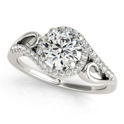 0.75 CTW Certified VS/SI Diamond Solitaire Halo Ring 18K White Gold - REF-121T5X - 26847