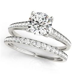 1.53 CTW Certified VS/SI Diamond Solitaire 2Pc Wedding Set 14K White Gold - REF-230X2T - 31598