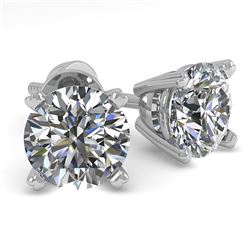 1.02 CTW VS/SI Diamond Stud Designer Earrings 18K White Gold - REF-150M9F - 32265