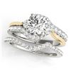 Image 1 : 1.31 CTW Certified VS/SI Diamond Bypass Solitaire 2Pc Set Two Tone 14K White & Yellow Gold - REF-150