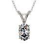 0.50 CTW Certified VS/SI Quality Oval Diamond Solitaire Necklace 10K White Gold - REF-74T5X - 33163
