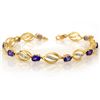 5.60 CTW Tanzanite & Diamond Bracelet 10K Yellow Gold - REF-81H8W - 10495