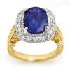 5.40 CTW Tanzanite & Diamond Ring 14K 2-Tone Gold - REF-224H8W - 10721