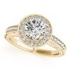 Image 2 : 0.81 CTW Certified VS/SI Diamond Solitaire Halo Ring 18K Yellow Gold - REF-107K3R - 26520