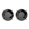Image 1 : 3.50 CTW Fancy Black VS Diamond Solitaire Stud Earrings 10K White Gold - REF-86M8F - 36700