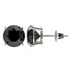 Image 2 : 3.50 CTW Fancy Black VS Diamond Solitaire Stud Earrings 10K White Gold - REF-86M8F - 36700