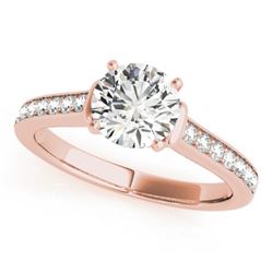 1.5 CTW Certified VS/SI Diamond Solitaire Ring 18K Rose Gold - REF-385F6M - 27529