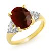 Image 1 : 5.55 CTW Ruby & Diamond Ring 10K Yellow Gold - REF-40R2K - 12981