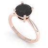 Image 2 : 2.0 CTW Black Diamond Engagement Designer Ring 18K Rose Gold - REF-74M2F - 32447