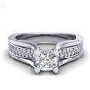 Image 2 : 1.01 CTW Cushion VS/SI Diamond Solitaire Micro Pave Ring 18K White Gold - REF-200K2R - 37160