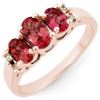 Image 1 : 0.92 CTW Pink Tourmaline & Diamond Ring 14K Rose Gold - REF-33N5Y - 10923