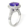 Image 2 : 6.25 CTW Tanzanite & Diamond Ring 18K White Gold - REF-268M2F - 10494