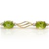 Image 2 : 7.02 CTW Peridot & Diamond Bracelet 10K Yellow Gold - REF-41T5X - 10785