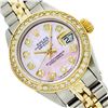 Image 1 : Rolex Ladies Two Tone 14K Gold/SS, Diamond Dial, Diam/Ruby Bezel, Saph Crystal - REF-363A3N