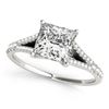 Image 2 : 0.94 CTW Certified VS/SI Princess Diamond Solitaire 2Pc Set 14K White Gold - REF-129K5R - 31973