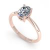 Image 2 : 1 CTW Oval Cut VS/SI Diamond Engagement Designer Ring 18K Rose Gold - REF-280T3X - 32405