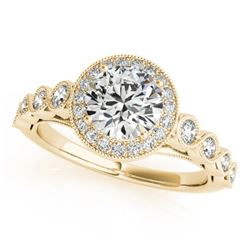 1.5 CTW Certified VS/SI Diamond Solitaire Halo Ring 18K Yellow Gold - REF-399W5H - 26403