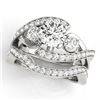 Image 1 : 2.04 CTW Certified VS/SI Diamond Bypass Solitaire 2Pc Wedding Set 14K White Gold - REF-448M2F - 3177