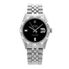 Image 2 : Rolex Men's Stainless Steel, QuickSet, Diam Dial with Pyrimid Diam Bezel  - REF-441M8H