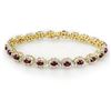 Image 1 : 10.80 CTW Ruby & Diamond Bracelet 14K Yellow Gold - REF-345M5F - 13167
