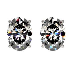 2.50 CTW Certified VS/SI Quality Oval Diamond Stud Earrings 10K White Gold - REF-663X2T - 33111