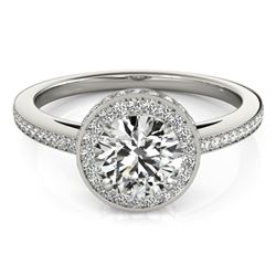 1.25 CTW Certified VS/SI Diamond Solitaire Halo Ring 18K White Gold - REF-226K8R - 26919