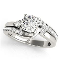 1.75 CTW Certified VS/SI Diamond Bypass Solitaire Ring 18K White Gold - REF-517F6M - 27702