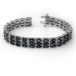 30.26 CTW Blue Sapphire & Diamond Bracelet 14K White Gold - REF-381M5F - 11353